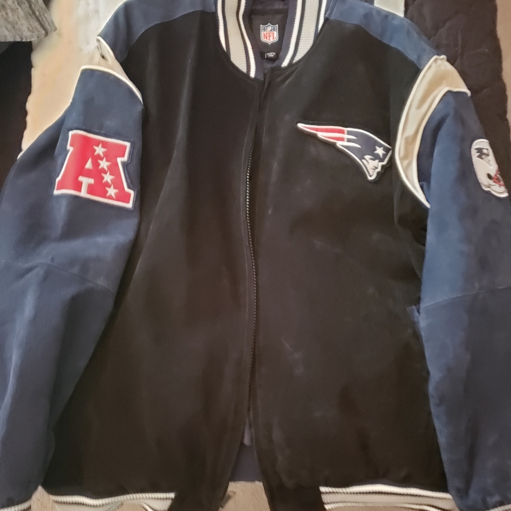 Mens XXL New England Patriots leather jacket